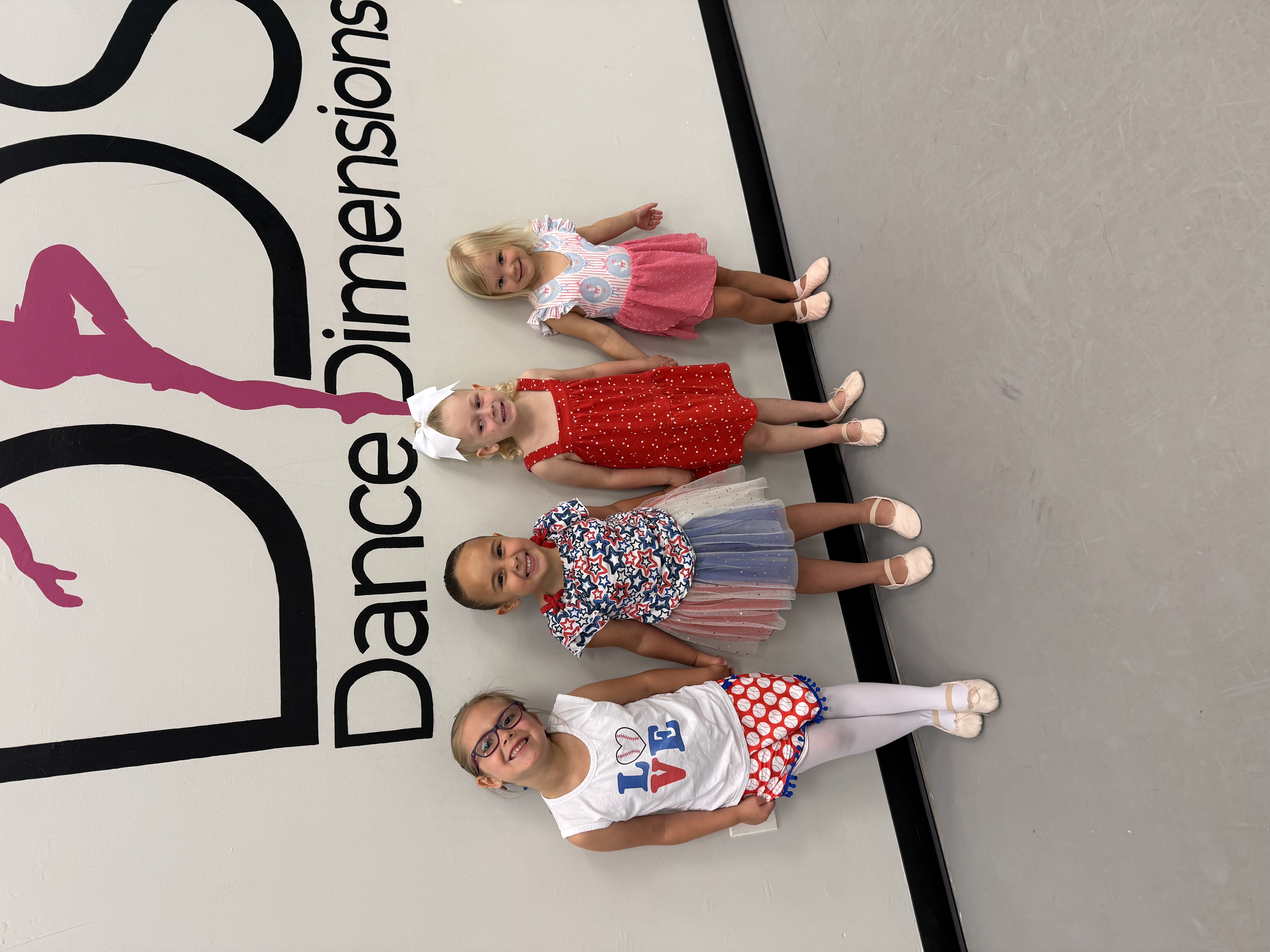 Kinder dance students